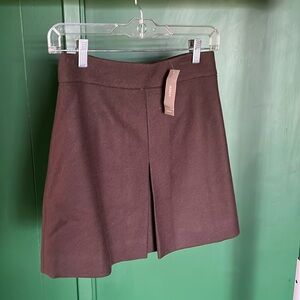 Chocolate brown wool skirt
